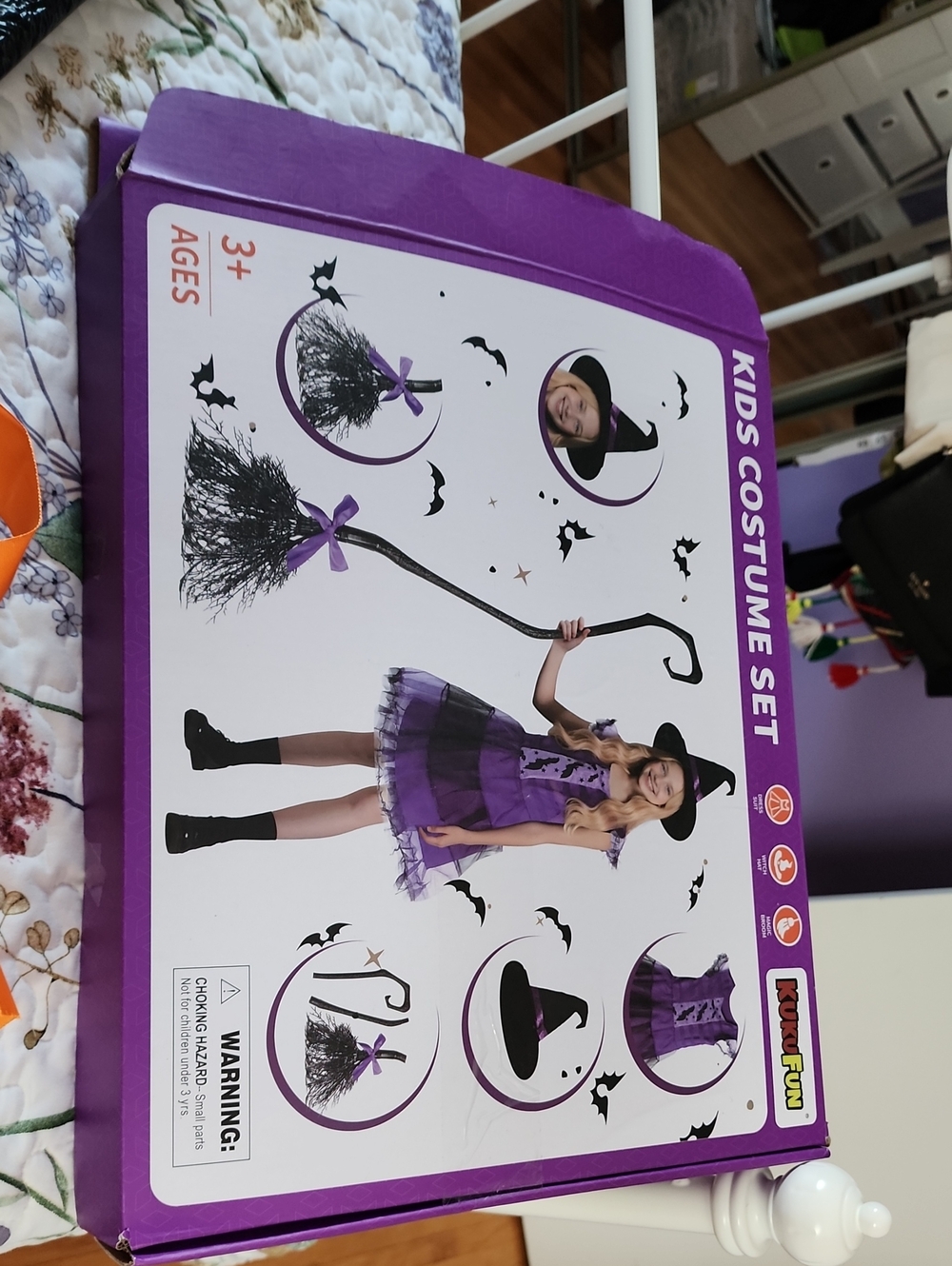 Kids Purple Witch Costume Set -